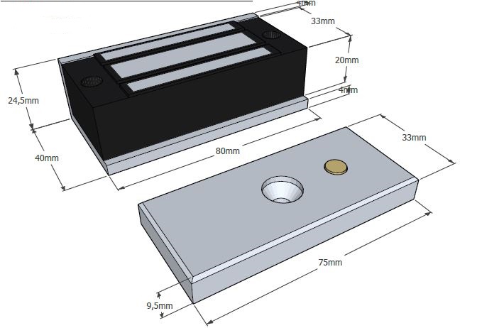 YM-60 t�pus� s�ktapad� m�gnes m�retei